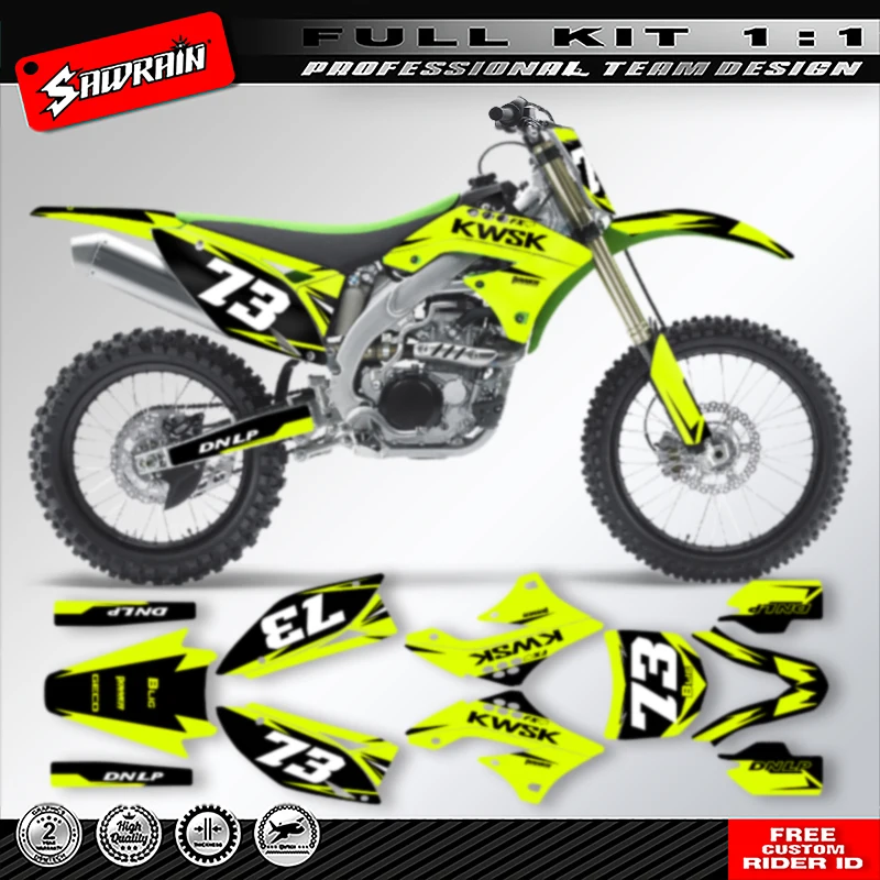 Sawrain Motorcycle Graphics Decal Stickers Kits For KAWASAKI KXF450 2009 2010 2011 002