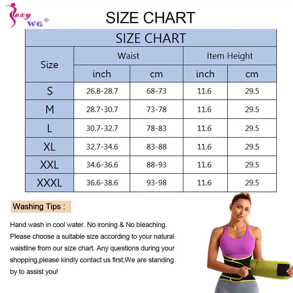 SEXYWG Women Waist Trainer Belt for Slimming Girdle Strap Weight Loss Belly Band Corset Waist Cincher Neoprene Body Shaper Gym