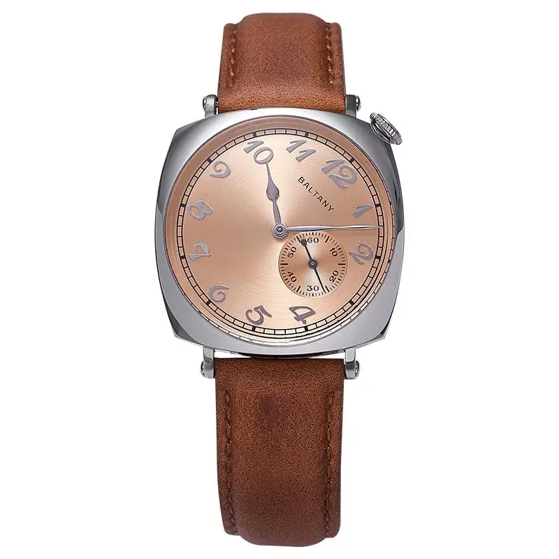 Baltany VC 1921 Homage Watches S4046 Cushion Case Drive Men Watch Sapphire Crystal 38mm Waterproof Stainless Steel ST Movement