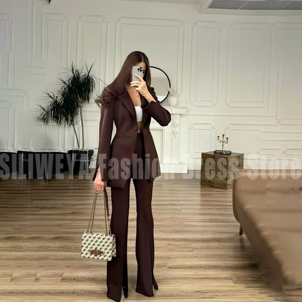 

Single Breasted Luxury Female Suit 2 Pieces Jacket Pants Smart Casual Chic Outifit Work Blazer Set Conjuntos De Pantalones