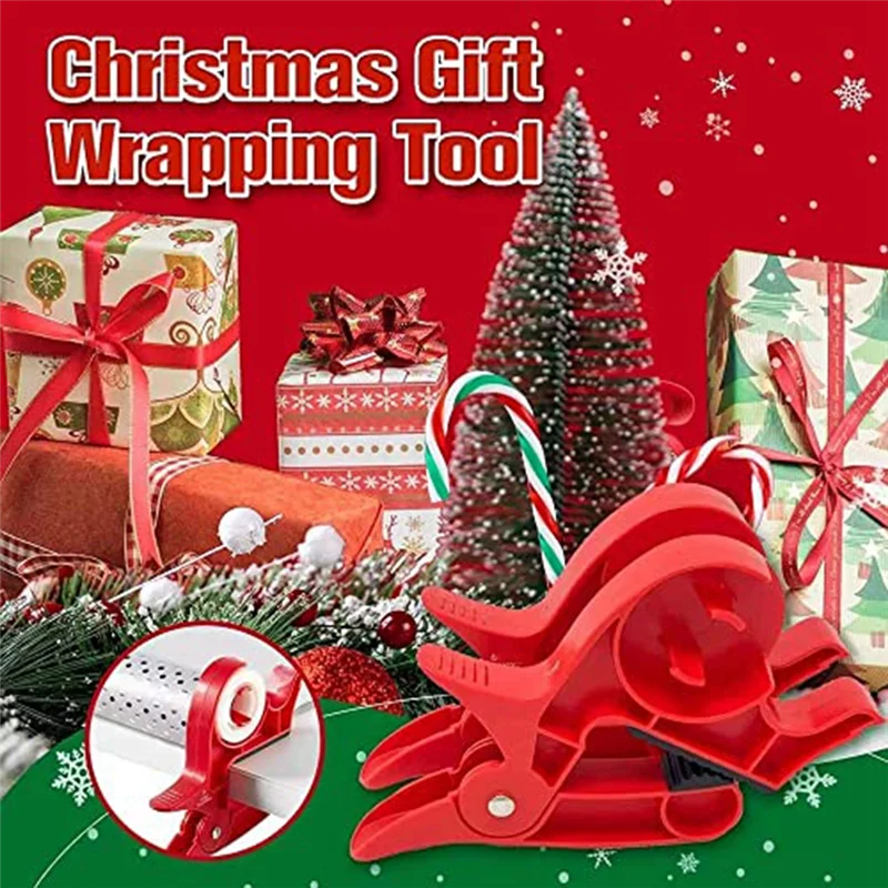 Soporte de cinta de 2 uds., abrazadera de mesa de papel para envolver Navidad, herramienta de embalaje de regalo de mesa, dispensador de cinta para envolver Navidad