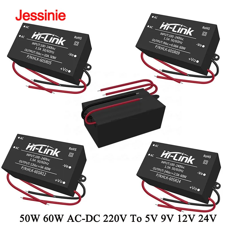 HLK-60SR05 60SR09 60SR12 60SR24 Universal AC-DC 220V To 5V 9V 12V 24V 50W 60W 100-240VAC Isolated Regulated Power Supply Module