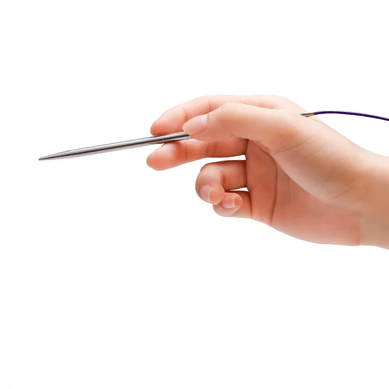 Heißer Verkauf: 1 Stück Edelstahl-Rundstricknadel 65cm Lang, Glatte Häkelnadeln für Stricken, DIY-Weben und Nähwerkzeuge 2026 – Detail 14