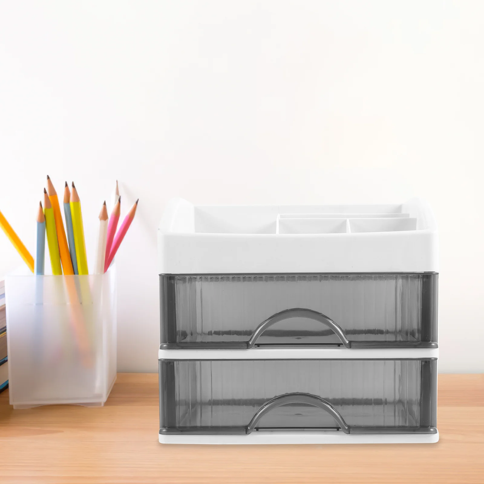 Plastic Desk Organizer Multi-Layer Storage Drawers Stationery Office Supplies Drawer Type Tabletop Organizer Box