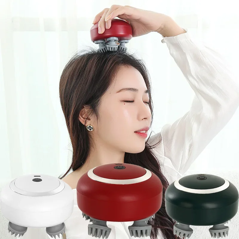 

Electric Head Massager Red Light Vibration Mini Head Massage Device Rechargeable Scalp Massager for Head Hair Growth
