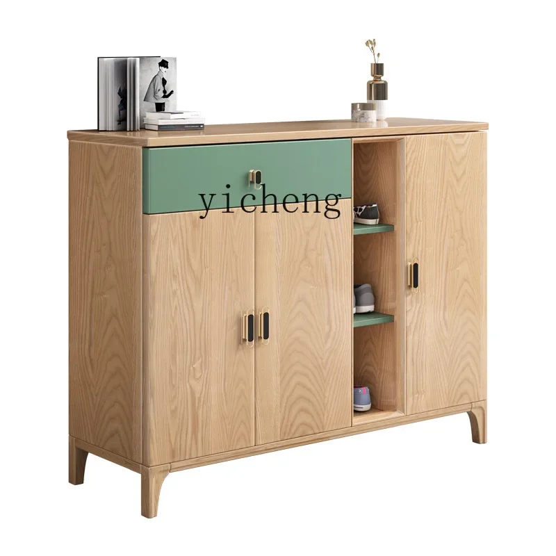 

XL Solid Wood Shoe Cabinet Balcony Locker Hallway Hall Cabinet Wooden Storage Cabinet