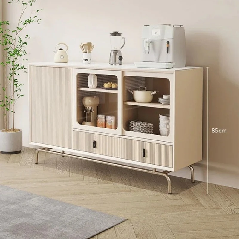 Cream Wind Slate Dining Side Cabinet Solid Wood Modern Simple Locker