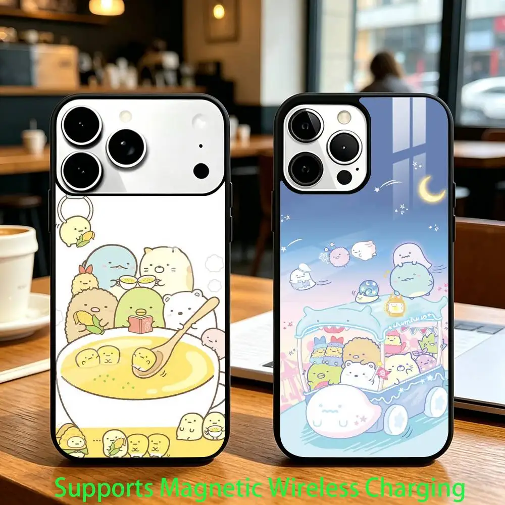Classic Cartoon S-Sumikko Gurashi Phone Case For iPhone17,16,15,14,13,12,11 Plus,Pro Compatible with magnetic wireless charging