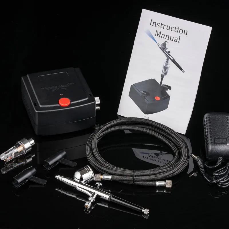 100A Turtle Mini Air Pump Set, Airless Spray Pen for Exterior Wall Painting, Model Craft, Nail Beauty Spraying Work