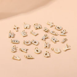 Initial 26 Letter Pendant Necklace and Bracelet Set with Zircon Charms Gold Plated Stainless Steel DIY Alphabet Jewelry