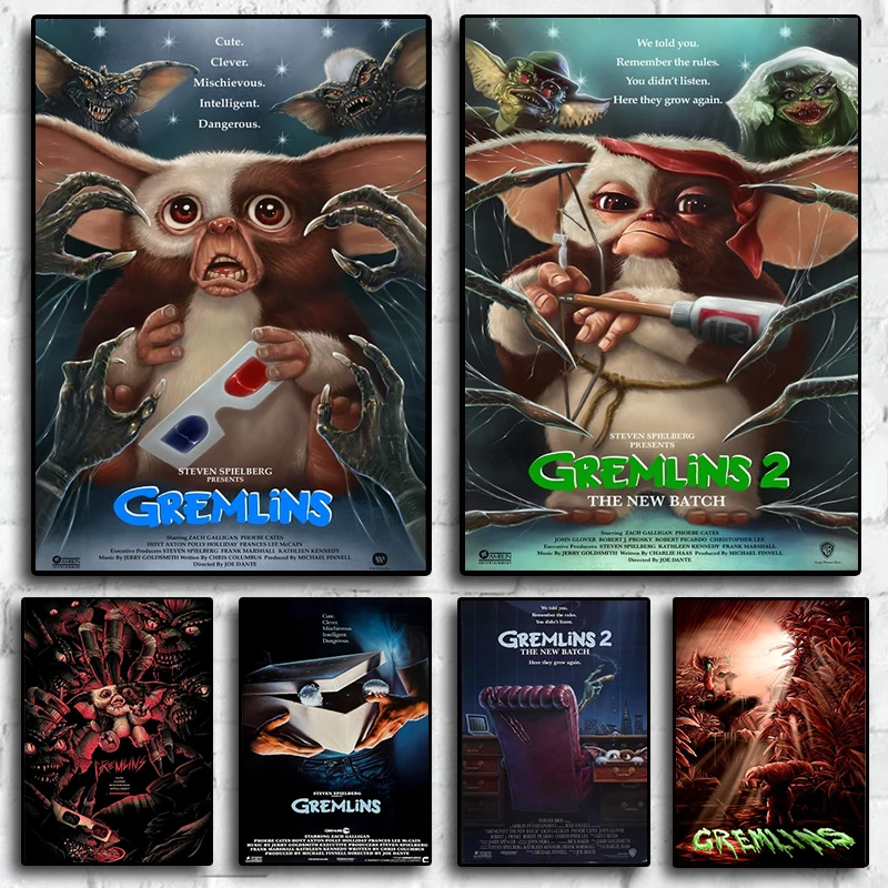 Classic Movies Gremlins Character Cartoon Anime Pictures For Room Living Art Home Wall Decor Canvas Painting Print Posters Gift