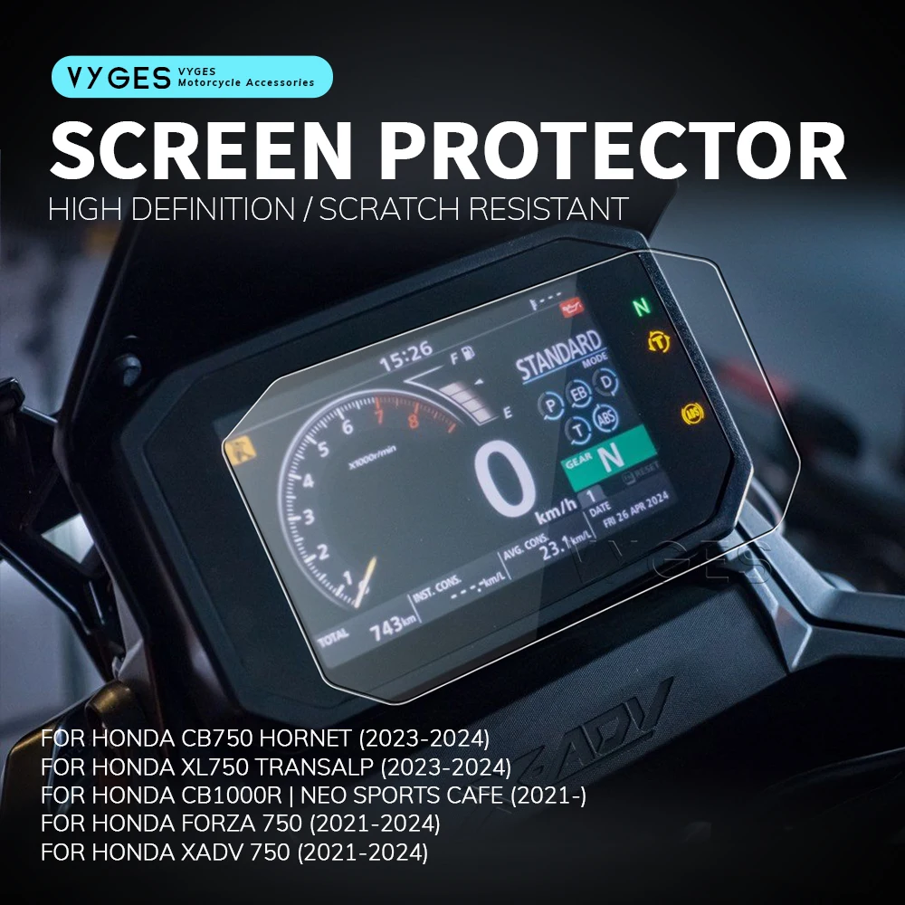 TFT-Display-Schutzfolie Bildschirmschutz Instrumentenfolie für Honda XADV 750 Forza 750 NSS 750 2021-2024 CB1000R 2021-