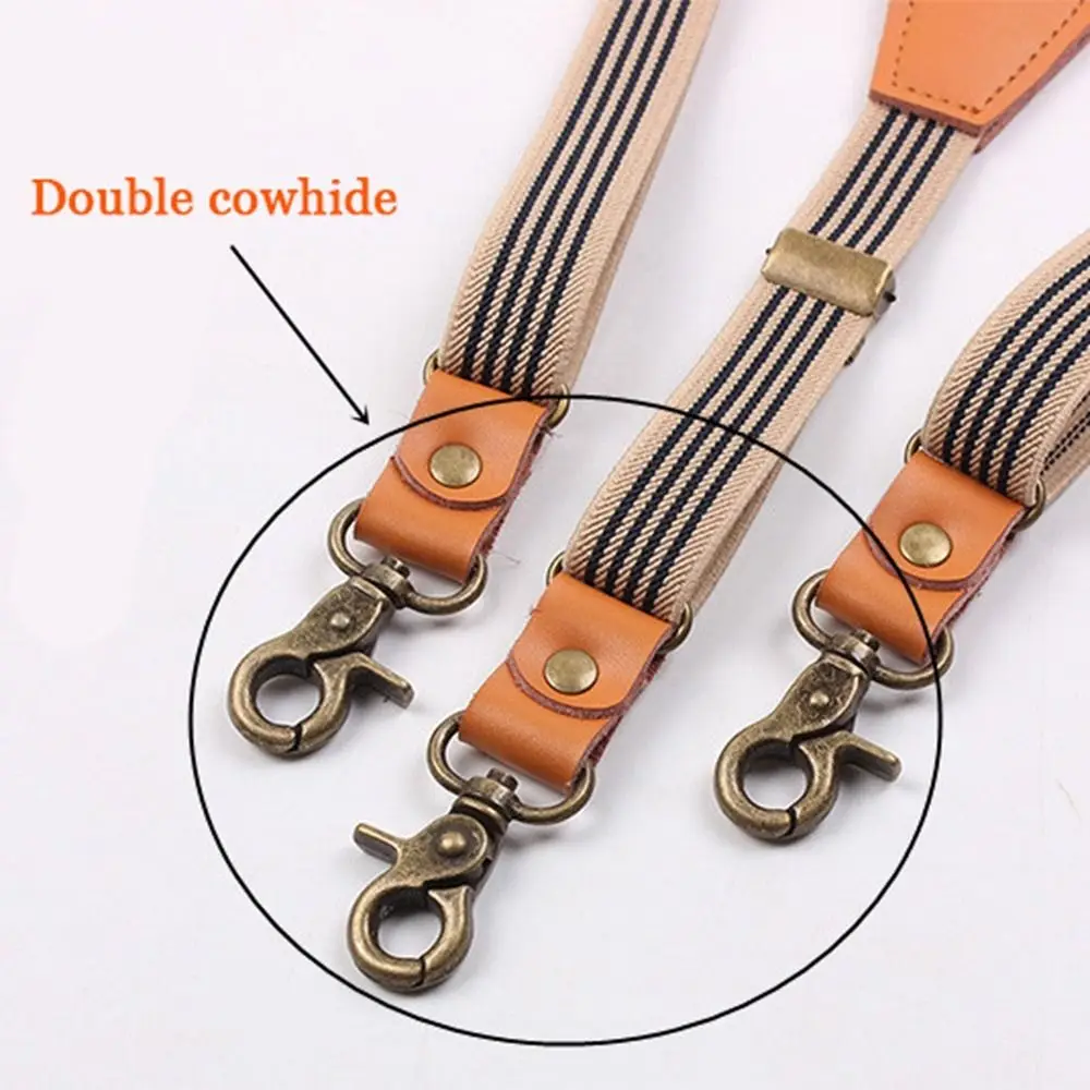 Suit Vintage For Men Stripe For Women 3 Hooks Performance Tie Suspenders Adjustable Braces Suspenders Clips Hanging Pants Clip