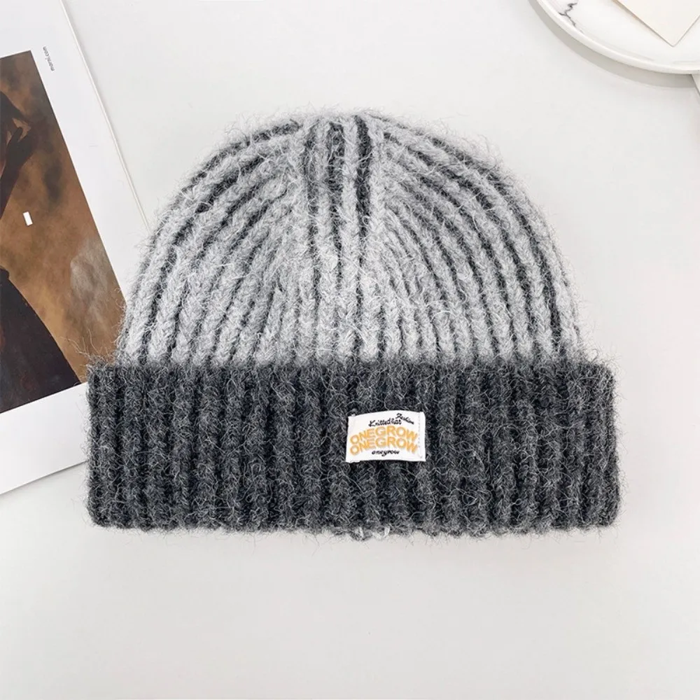 Thick Warm Knitted Beanie Hat 53cm to 60cm Head Circumference Large Head Size Earflap Winter Hat Face Slimming Ear Protection