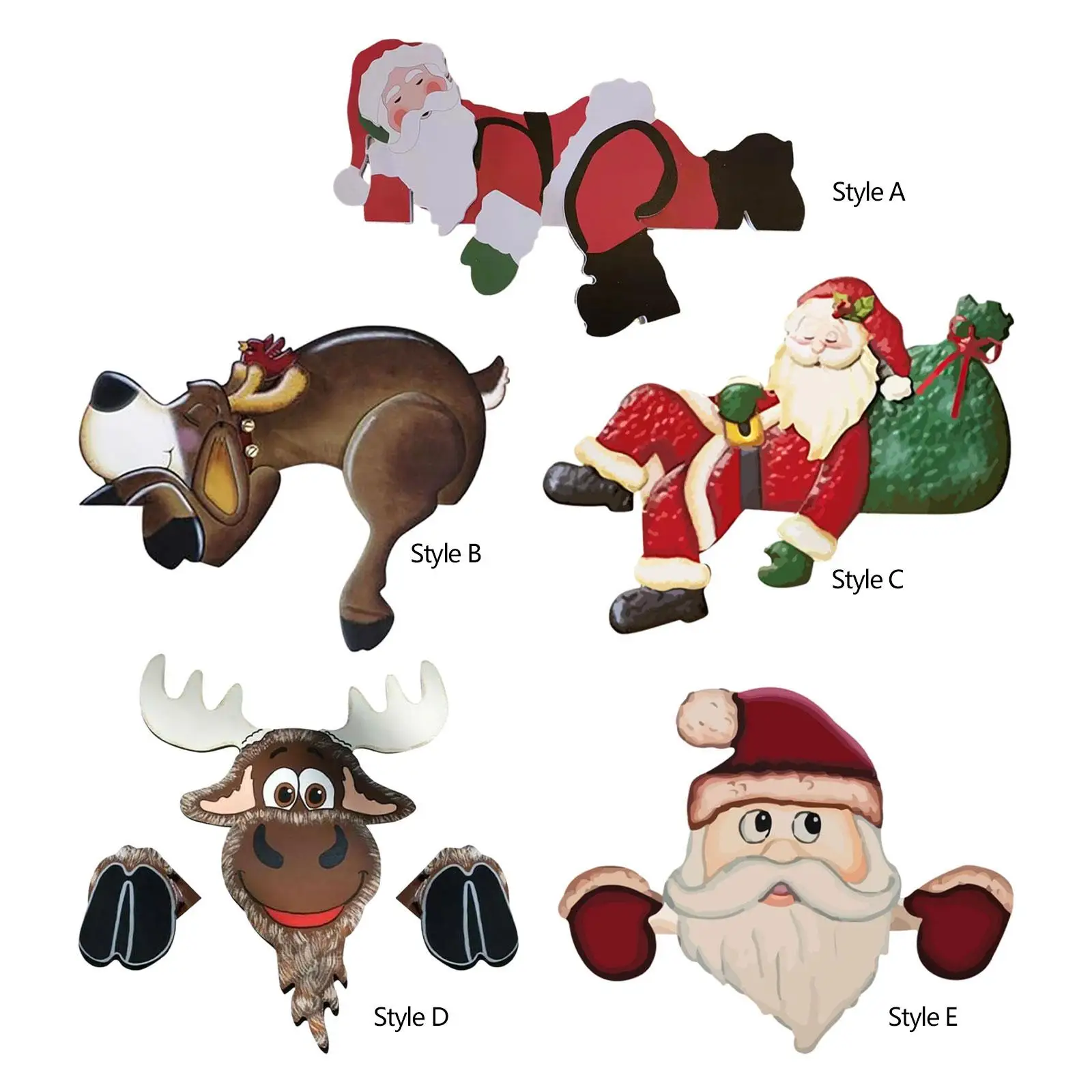 Santa Peeking Garden Yard Decorations Christmas Fence Ornament Outdoor Sign for Holiday Home Lawn Porch Festive PVC Art