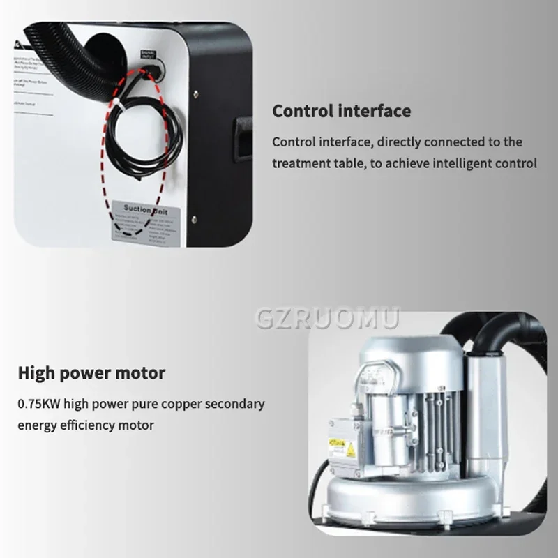 AZ-A02 potente equipo de succión en seco Dental, suministro de 2 sillas, eyector de Saliva, máquina de bomba de vacío, unidad de succión Dental