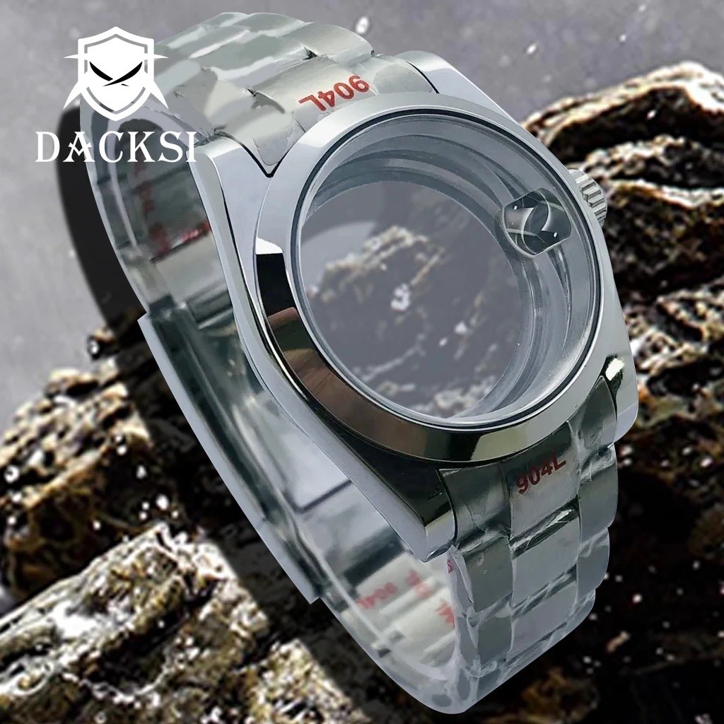 

DACKSI 36mm / 40mm Silver Case Sapphire Glass Date Fit NH35 NH36 NH34 ETA2824 2836 Mingzhu DG2813 3804 Miyota 8205 8215 Movement