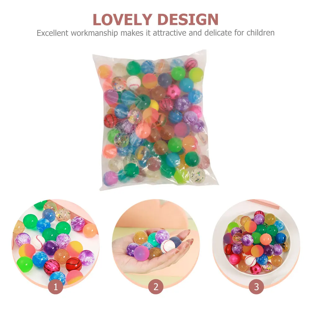 

50pcs Children Bouncy Balls Frosted Texture Stress Relief Play Decompression Bouncing Rubber For Kids Outdoor Playtime