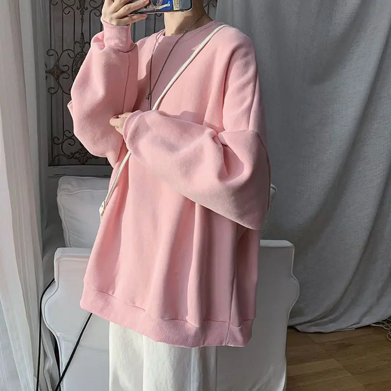 

Lazy Style Simplicity Youth Loose Hoodies Sweatshirts Spring Autumn Long Sleeve Solid Casual Tops Korean Fashion Women Clothing