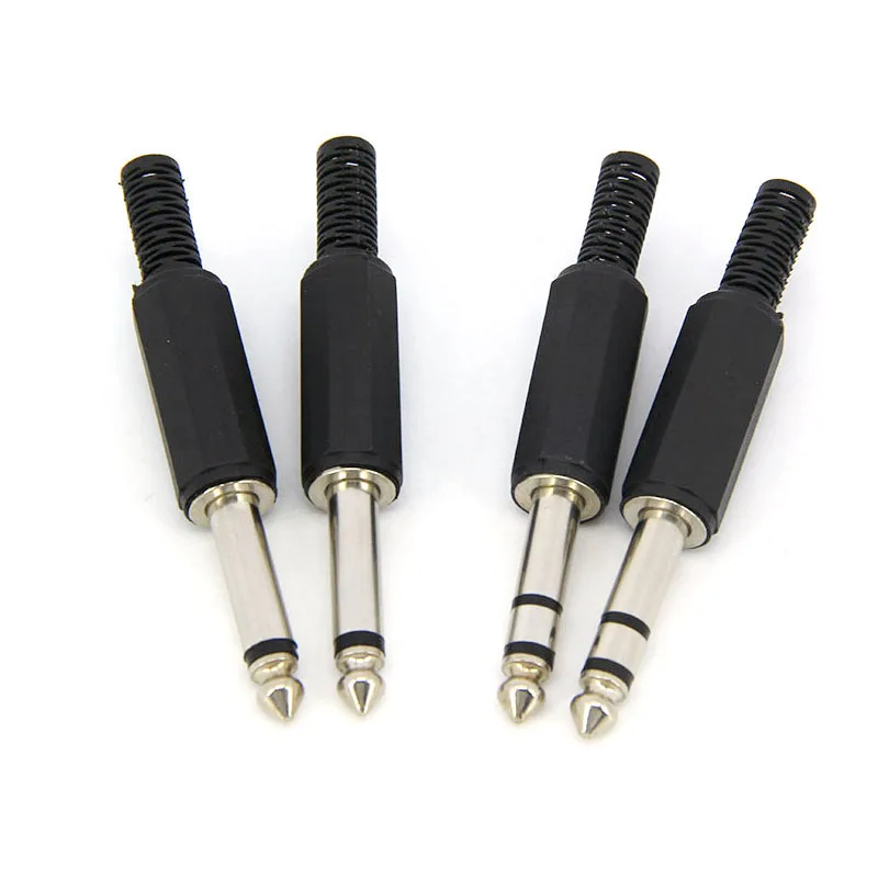 6.35mm 6.5 Stereo 3 Pole / Mono 2Pole male jack Plug 6.35mm Connector Amplifier Microphone solder 6.35 Plug 6.5mm Audio p1