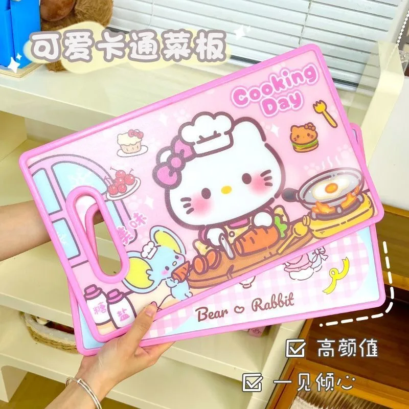 

New Hello Kitty Anime Kawaii Sanrio Household Cutting Board Cute Plastic Fruit Cutting Board Tableware Gifts for Girls