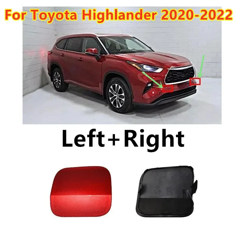 2X Red Front Bumper Tow Eye Hook Cover Cap For Toyota Highlander 2020-2023