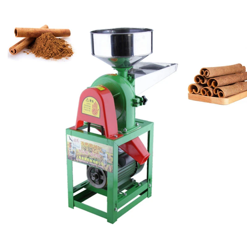 Electric Grain Mill Grinder 1500W Spice Grinder Commercial Corn Mill Funnel Thickness Adjustable Powder Machine
