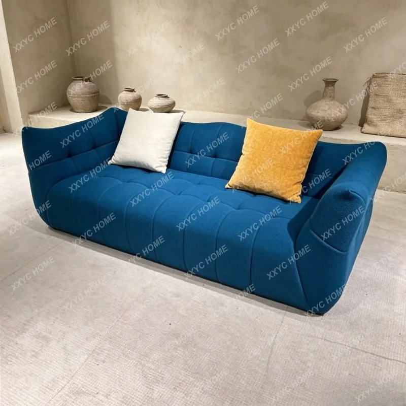 

Minimalist modern style cream-colored fabric sofa, double seater z619, 220*102*74 cm