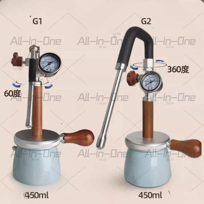Steam Milk Frother Pneumatic 4 Bar Coffee Machine Wand for Cappuccino Latte Foam Maker Outdoor Travel Portable