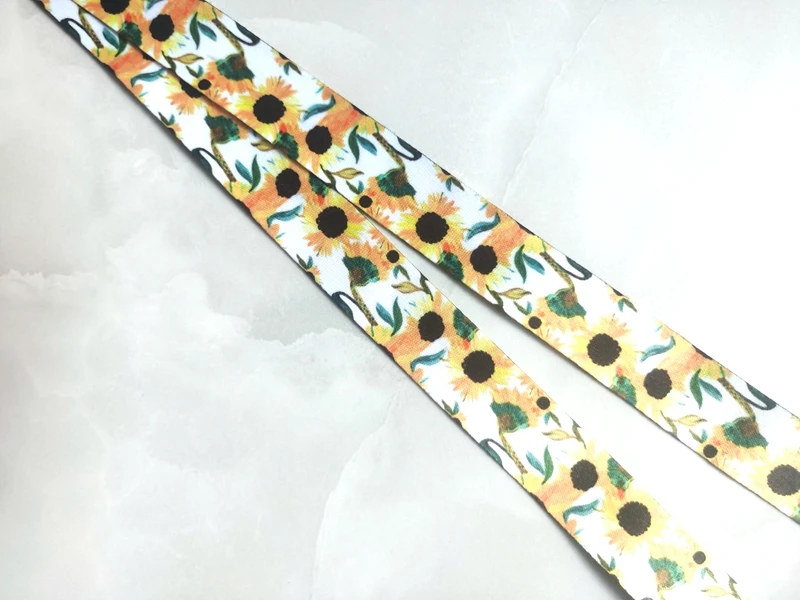 New 1 pcs sunflower Lanyards Keys Neck Strap For Card Badge Key Chain Lanyard Key Holder DIY Hang Rope Keyrings