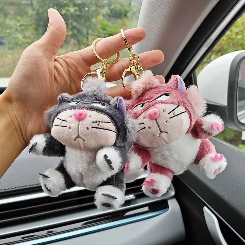 Cartoon Lucifer Plush Keychain Cute Stuffed Doll Anime Peripherals Student Schoolbag Zipper Decoration Friend Birthday Gift Toy