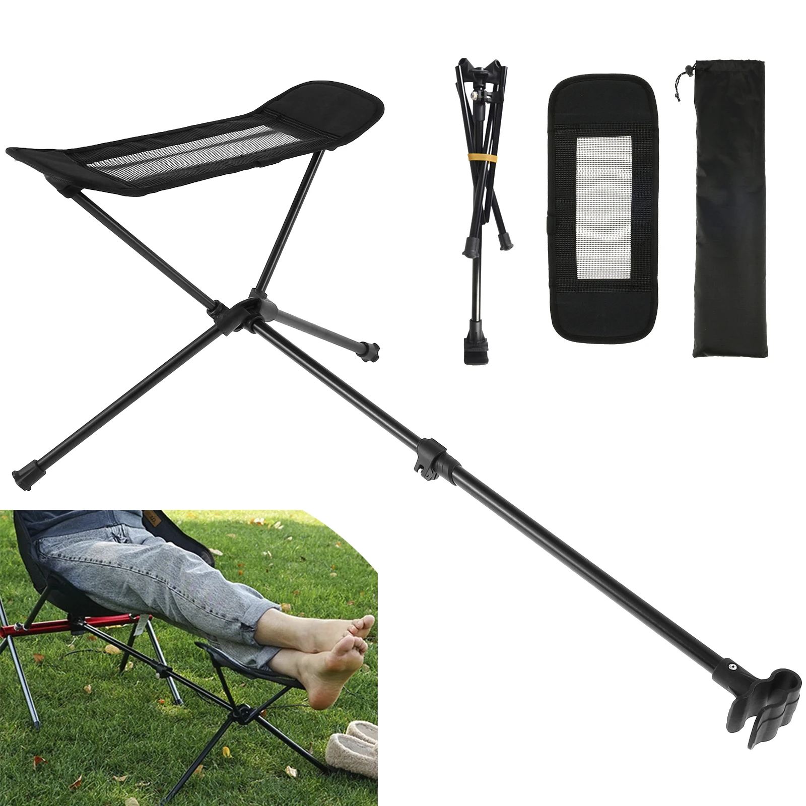 Travel Folding Chair Foot Rest Ultralight HighLoad Outdoor Camping Chair Stretch one's feet Portable Beach Hiking Picnic Seat