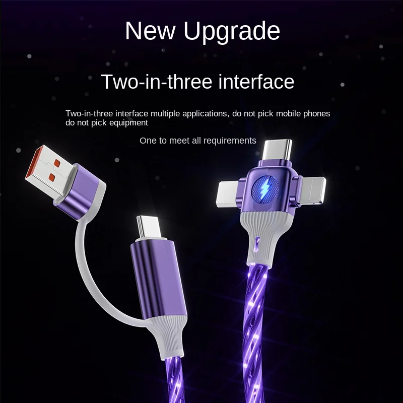 3 In 2 Fast Charging Cable 60W For Xiaomi PD 20W USB Type C Charger Cable Cord for iPhone Poco Multiple Usb C Charging Wire Line