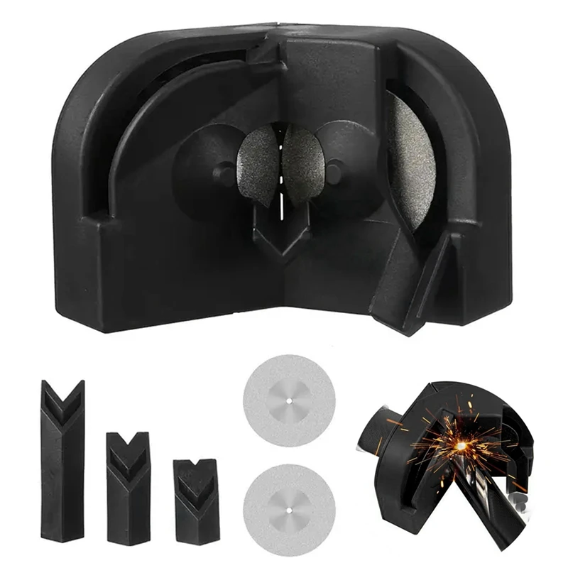 Black Multi-Functional Drill Bit Sharpener Tool With 6 Pcs Grinding Wheels