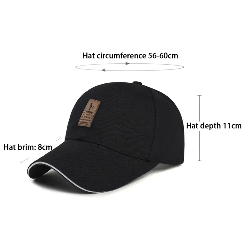 Hat Men's New Cotton Baseball Cap Outdoor Sports Sunscreen Visor Leather Cap Cap