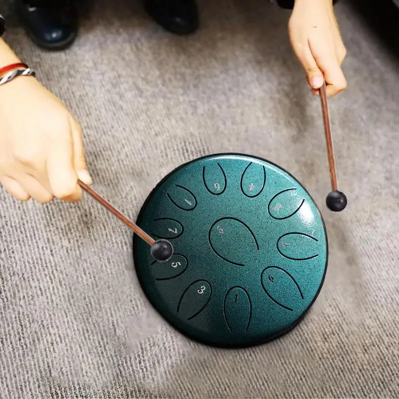 Steel Tongue Drum For Outside 11 Notes Hand Drums Rain Drum Instrument Handpan Drum Sound Healing Instruments Portable Mini