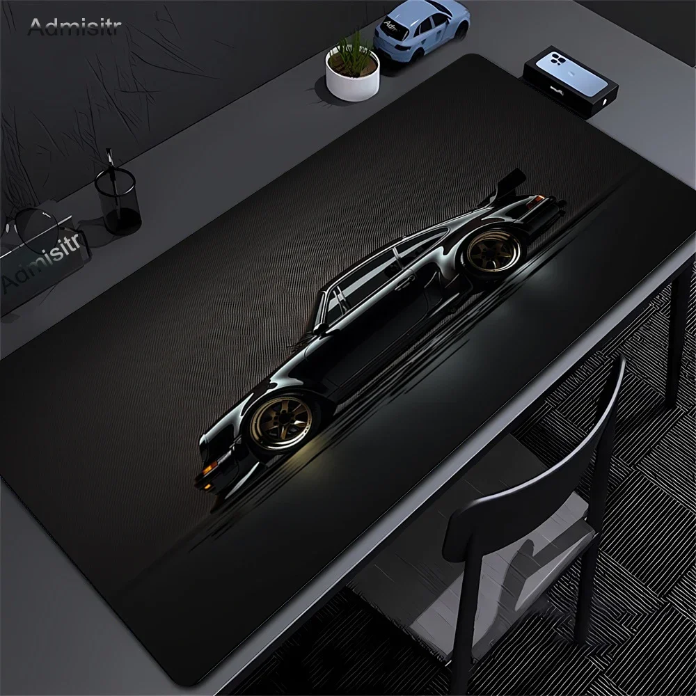 Japan Sports Car Large Black Mousepad Office Gamer Keyboard Desk Mat leather Mousepad Large Size Desk Mat Anime Lock edge pad