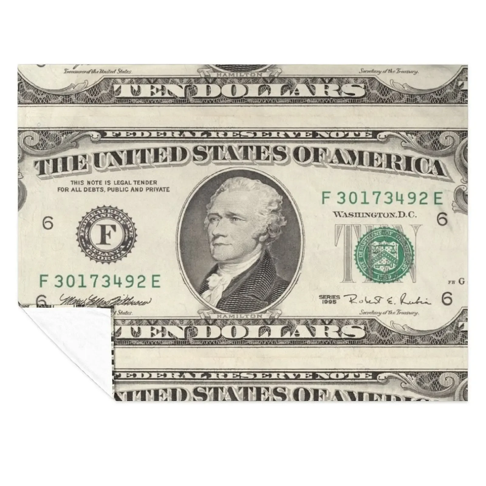 

United States ten-dollar bill - Alexander Hamilton Throw Blanket Giant Sofa Designers Multi-Purpose Moving Blankets