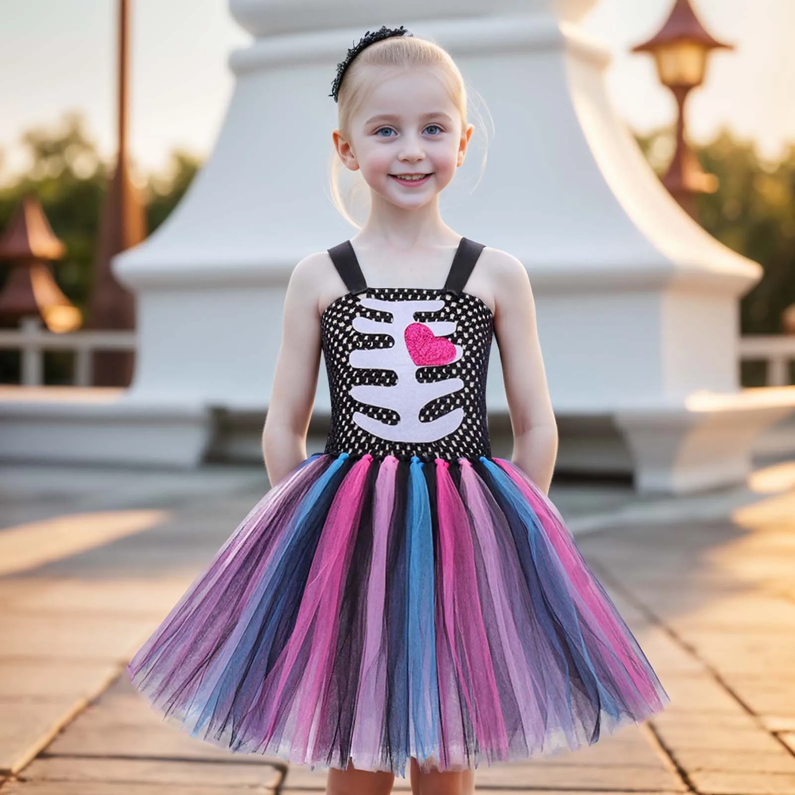 Halloween Dress For Girls Princess Poppy Birthday Costumes Carnival Party Costume Toddler Kids Pumpkin Dress Up Dance Tutu Dress