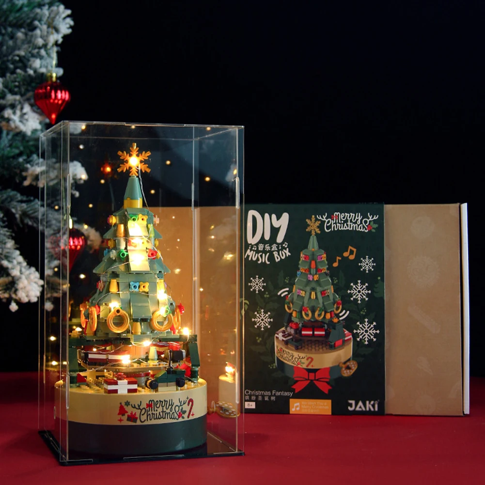 Christmas Tree Brick Music Box DIY Xmas Tree Music Box Xmas Tree DIY Building Block Music Box for Children Christmas Gift