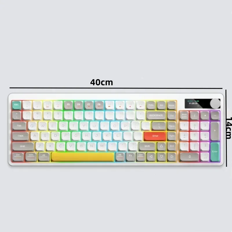 1Pcs Low-Profile Mechanical Gaming Keyboard Three-Mode Wireless Rgb Full-Size Mac Office Compact Ergonomics101 Keys Keyboard