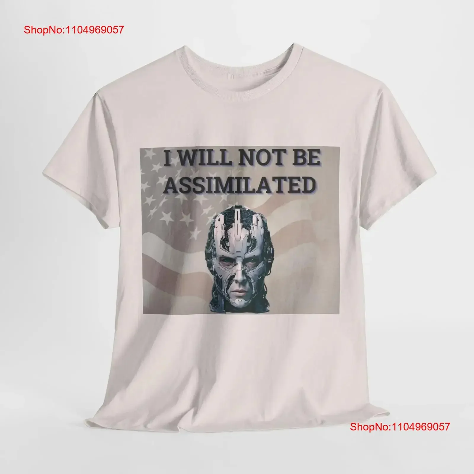 I Will Not Be Assimilated Patriotic T Shirt vintage Washed designer clothes homme Versatile Stylish Soft graphic Stretched