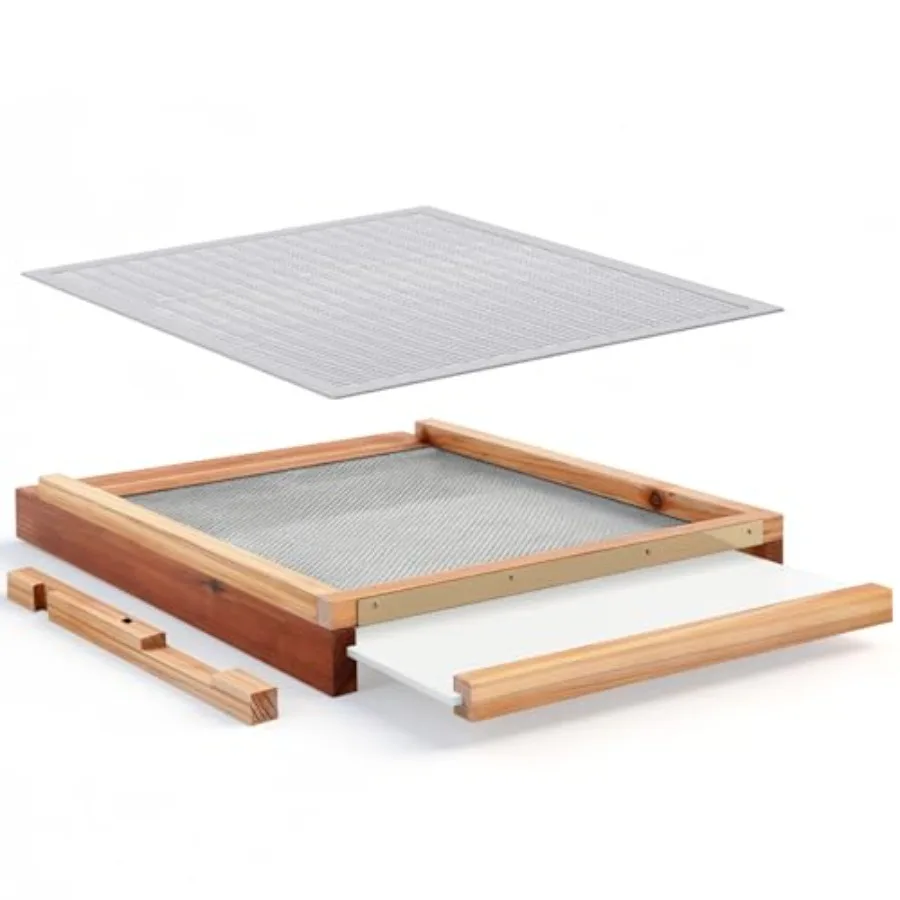 

Beeveer 3 pcs Beehive Screened Bottom Board with Entrance Reducer and Metal Queen Excluder for Langstroth 10 Frame Bee Hive Bee