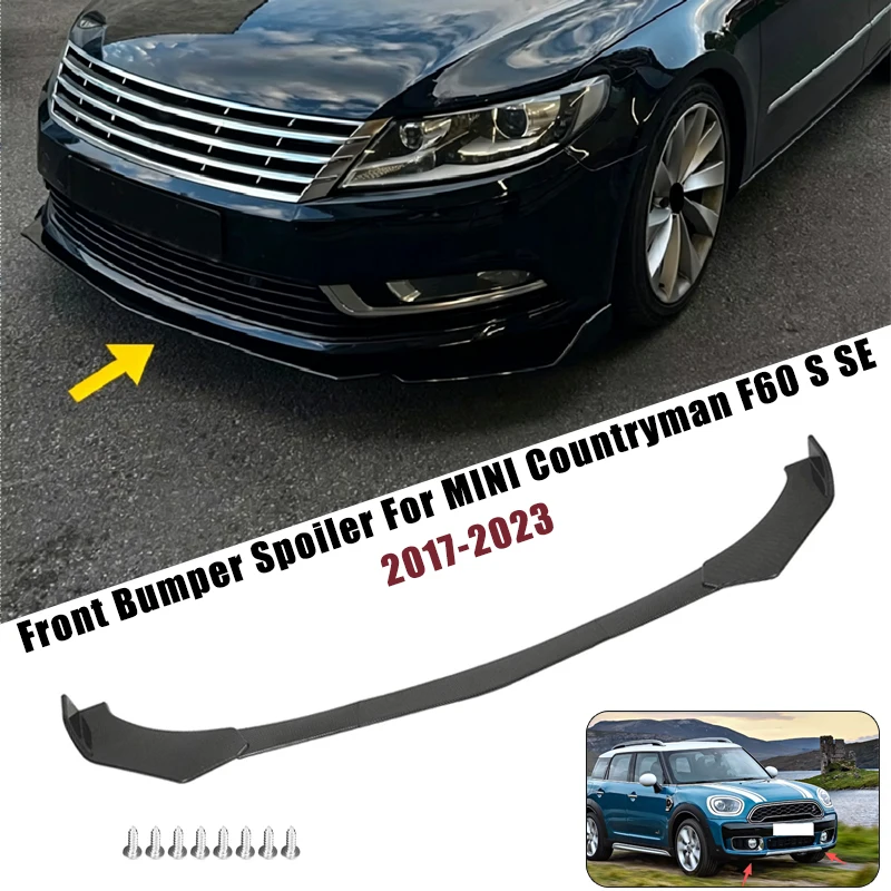 Sport Front Bumper Splitter Spoiler Lip For MINI Countryman F60 S SE 2017-2023 5Pcs Adjustable Sectional Car Tuning Body Kit