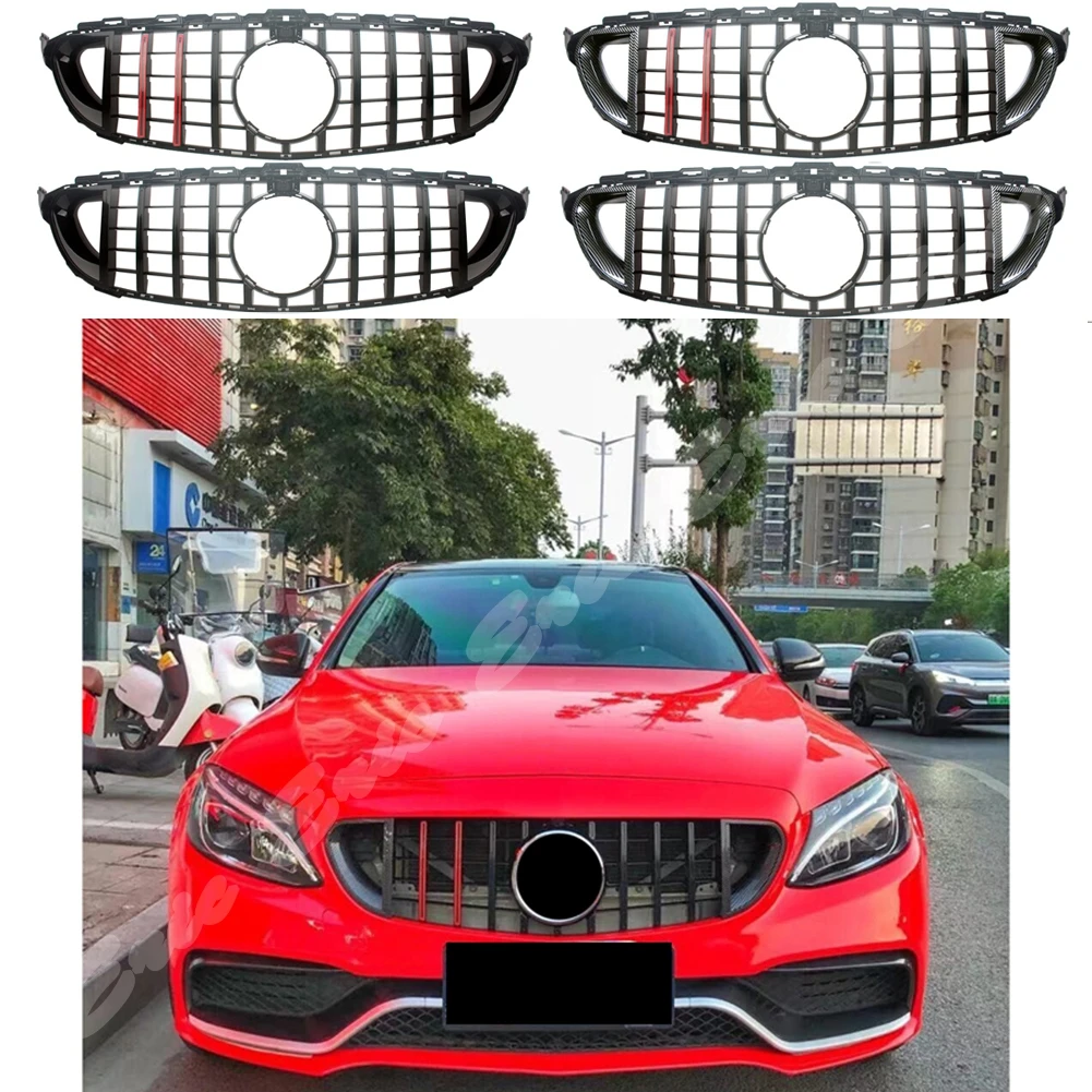 

Front Racing Facelift Upper Bumper Grilles For Mercedes-Benz W205 C-Class C200/C260/C300 2015-2018 2019-2021