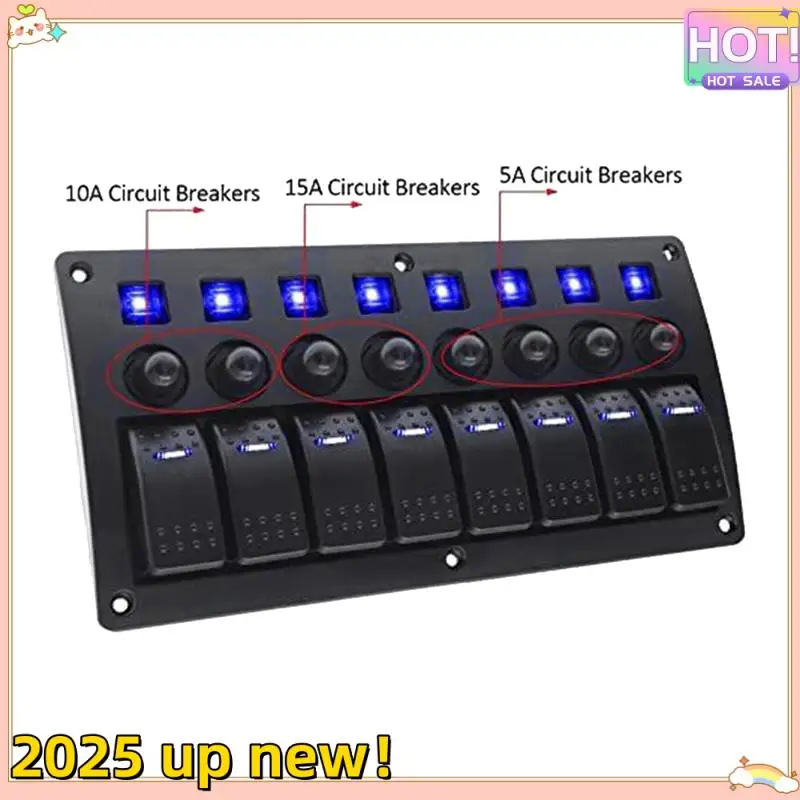 

A80P-8-Group Combination Panel Switches Marine Toggle Switch Power Female Switch Switch Panel For Automotive Marine