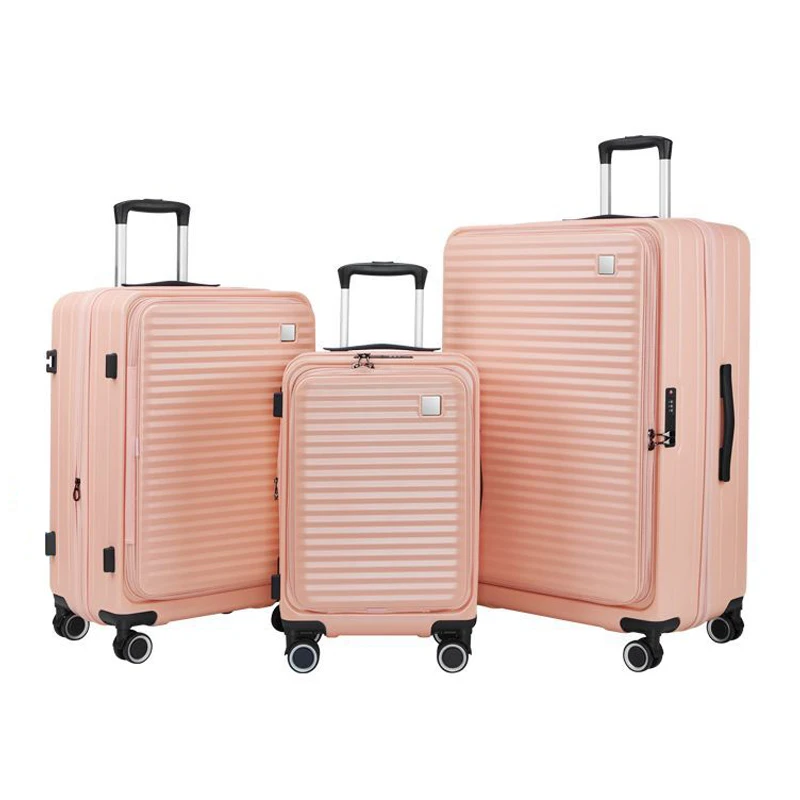 20/24/26 inch Front Opening Travel Suitcase PC Luggage Multifunctional Laptop Trolley Case Universal Wheel Cabin Boarding Box