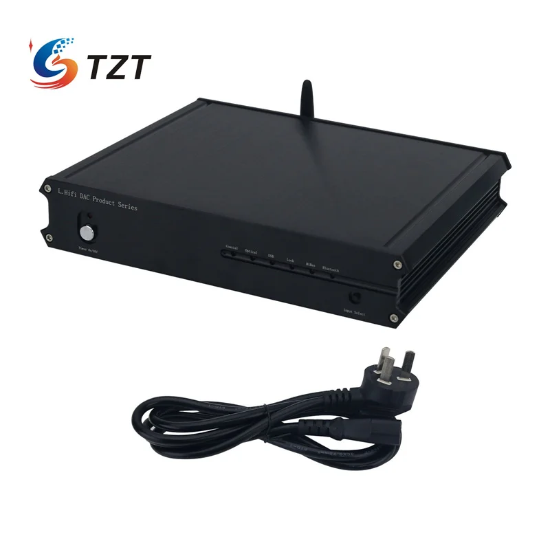 TZT L1794DAC Dual PCM1794 Full Function HiFi Decoder Support Fiber Optic Coaxial USB Bluetooth Input (Silvery/Black Panel)