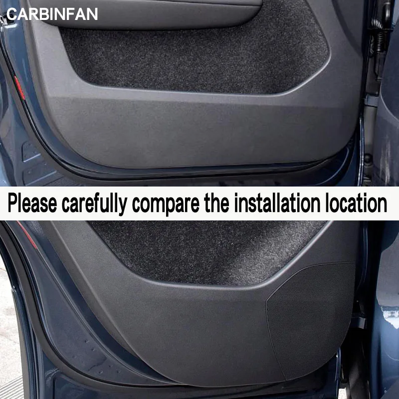 Car Styling Side Door Inner Decal Anti-kick Protective Carbon fiber Flim Stickers 4Pcs/Set For Volvo xc40 2020 2021 2022