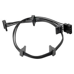 High Quality 1 Pcs Practical Durable PC Server 4 pins IDE Molex 1 to 5 SATA Power Cable Adapter Splitter Cables 18AWG Black 40cm